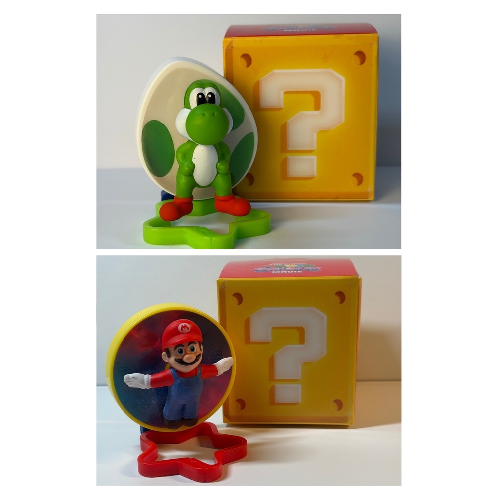 McDonalds Super Mario Galaxy Happy Meal Toys Bundle of 2 -  Mario and Yoshi